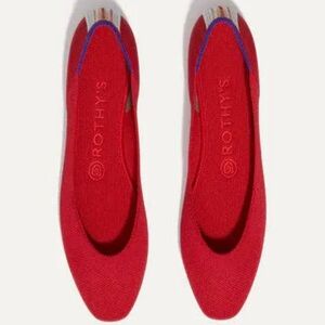 Rothy’s Red Knit Ballet Flats